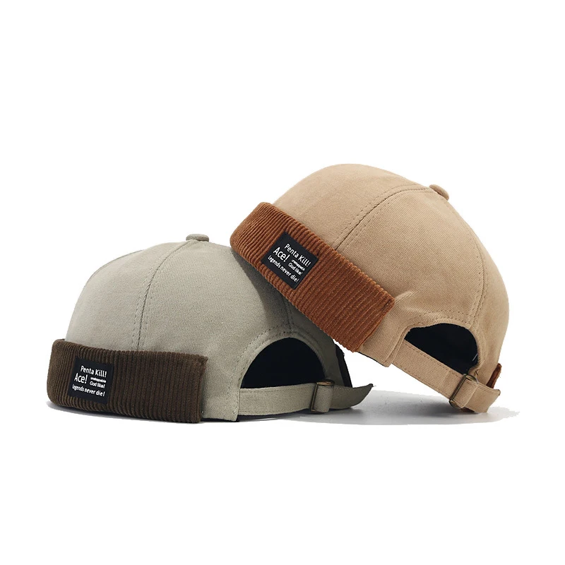 Bocca gorro chapéu sem viseira docker chapéus sem aba cúpula veludo para homens mulheres y2k vintage retro streetwear inverno outono boné