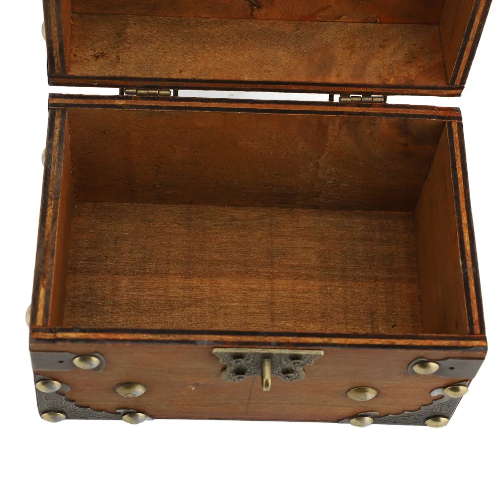 2pcs Combination Lock Vintage Storage Box Charming Small Retro Treasure Chest Wooden Vintage Treasure Box Home Decor