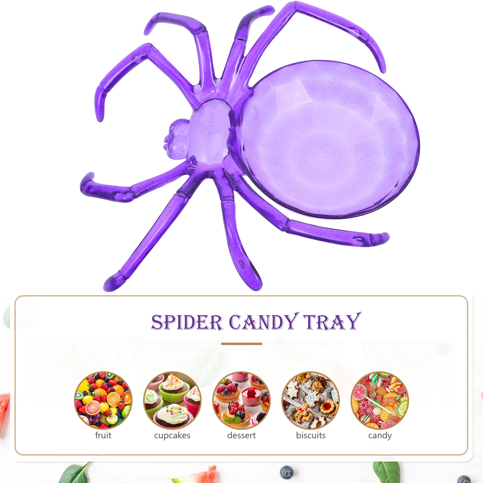 

Spider C Reusable Food Plate ABS Sturdy Party Fruit Reusable Dessert Tray Fruit Serving Tray Serving Display Cake Snack