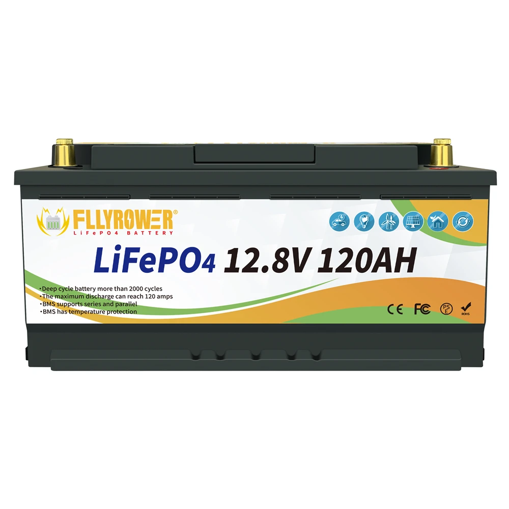 12V 120Ah Lithium Battery LFP LiFePO4 1440Wh For RV Campers Solar Energy Reserve Power Supply Electric Vehicle Marine Golf Cart