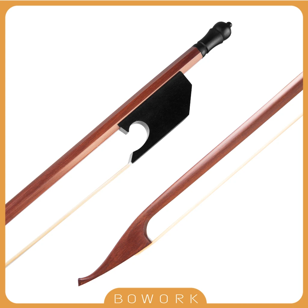 Baroque Fiddle Bow 4/4 Size Violin Bow Round Stick Arch Ebony Frog White Horsehair Well Balanced Musical Instrument Accessories