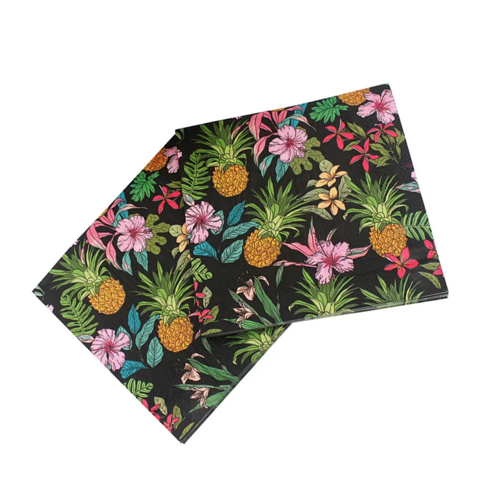 

40pcs Printing Napkin Beautiful Rose Dragonfly Printing Napkin for Party Gathering Festival Home (Colorful)