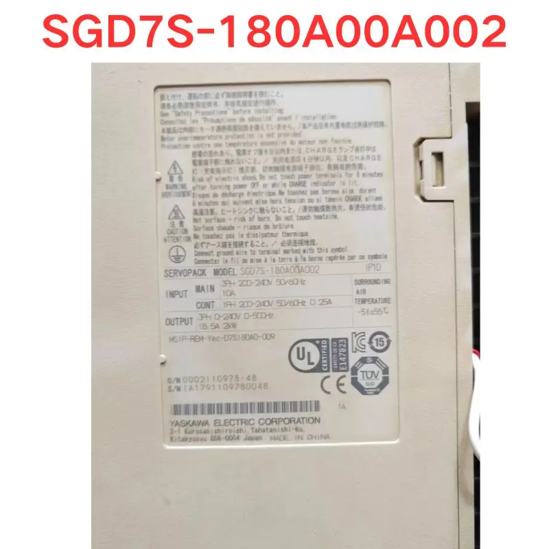 Used OEM disassembled parts SGD7S-180A00A002 Servo driver Functional test OK Fast delivery