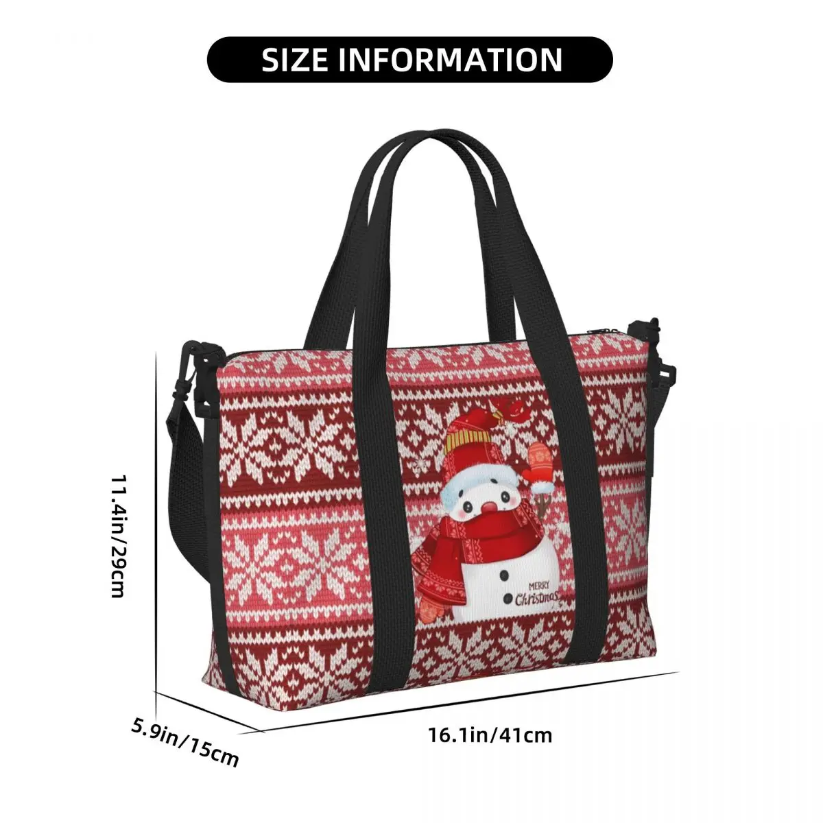 Custom Christmas Snowman Tote Bag สําหรับผู้หญิงความจุขนาดใหญ่ Gnome ปีใหม่ Beach Gym กระเป๋าเดินทาง