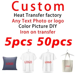 Mass customization of brand logo hot stamping and heat transfer stickers HTV for clothing DIY washable T-shirt DTF color vinyl