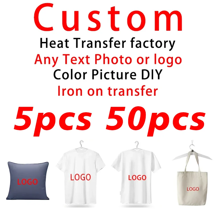 Mass Customization of Brand Logo Hot Stamping and Heat Transfer Stickers HTV for Clothing DIY Washable T-Shirt DTF Color Vinyl