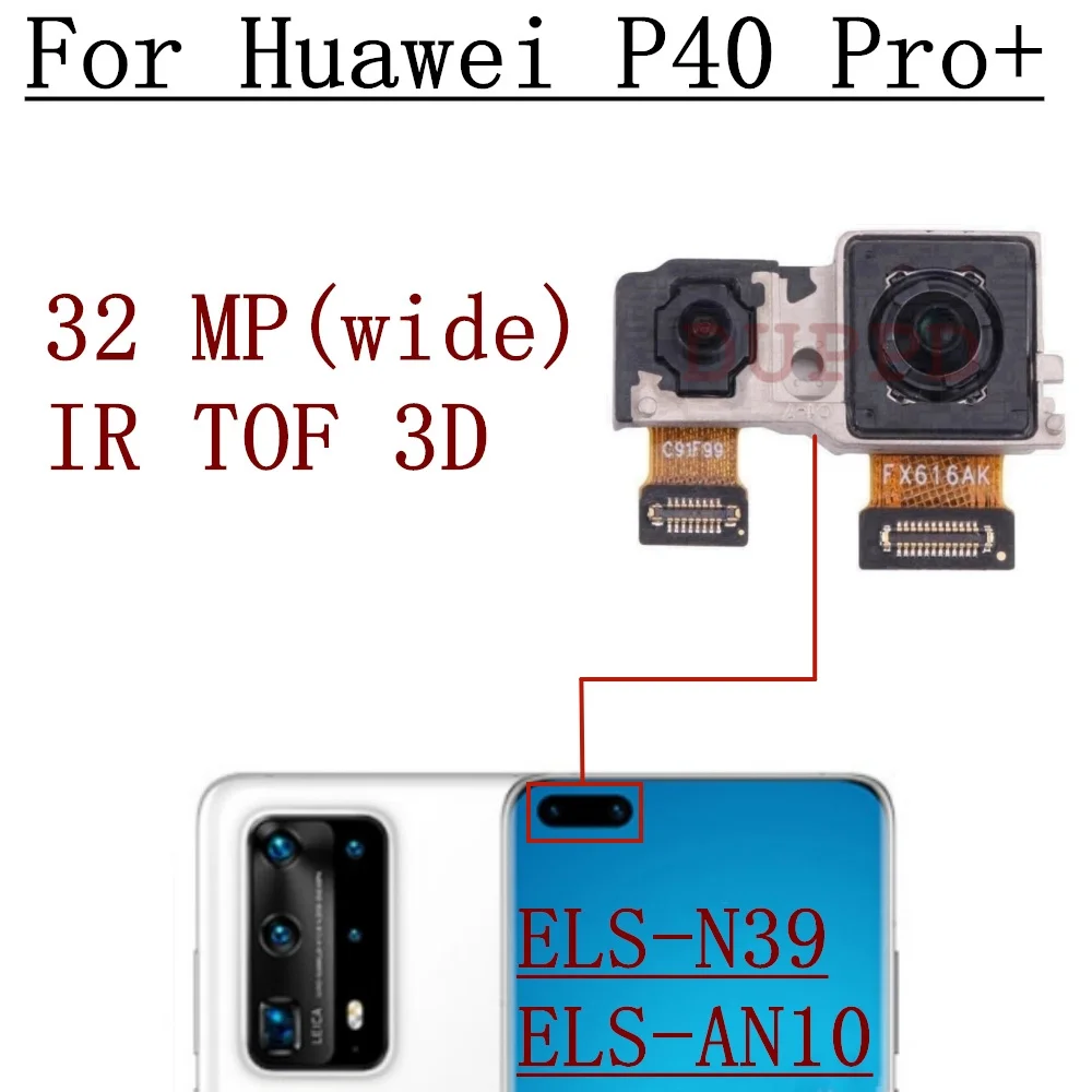 Przedni aparat do Huawei P20 P30 P40 P50 Pro Lite P50E oryginalny mały przedni aparat do Selfie moduł elastyczny kabel