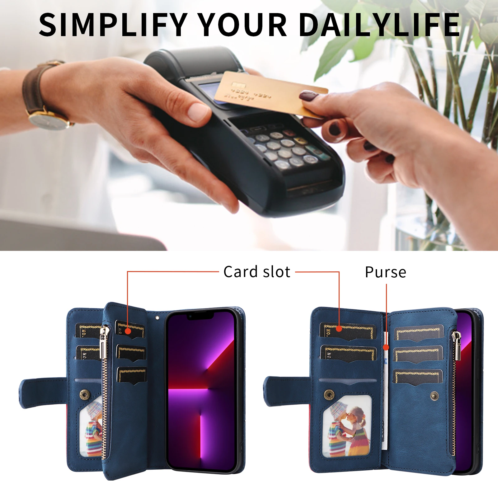 Storage Compartment Wallet Case For Xiaomi 14T 13T 12T 11T Pro 14 Ultra 13 12 11 Mi 10T Lite 11i M5 M4 5G Funda Flip Phone Cover view 5