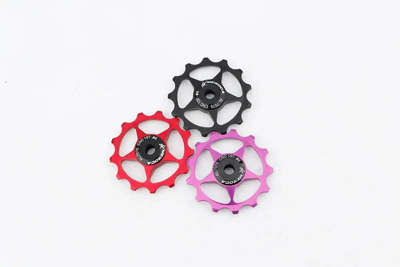 MEROCA 2 stücke MTB Rennrad Schaltwerk Pulley Set Fahrrad Jockey Guide Rad Unterstützung 8-11 Geschwindigkeit 11T 13T für Shimano Sram – Detail 12