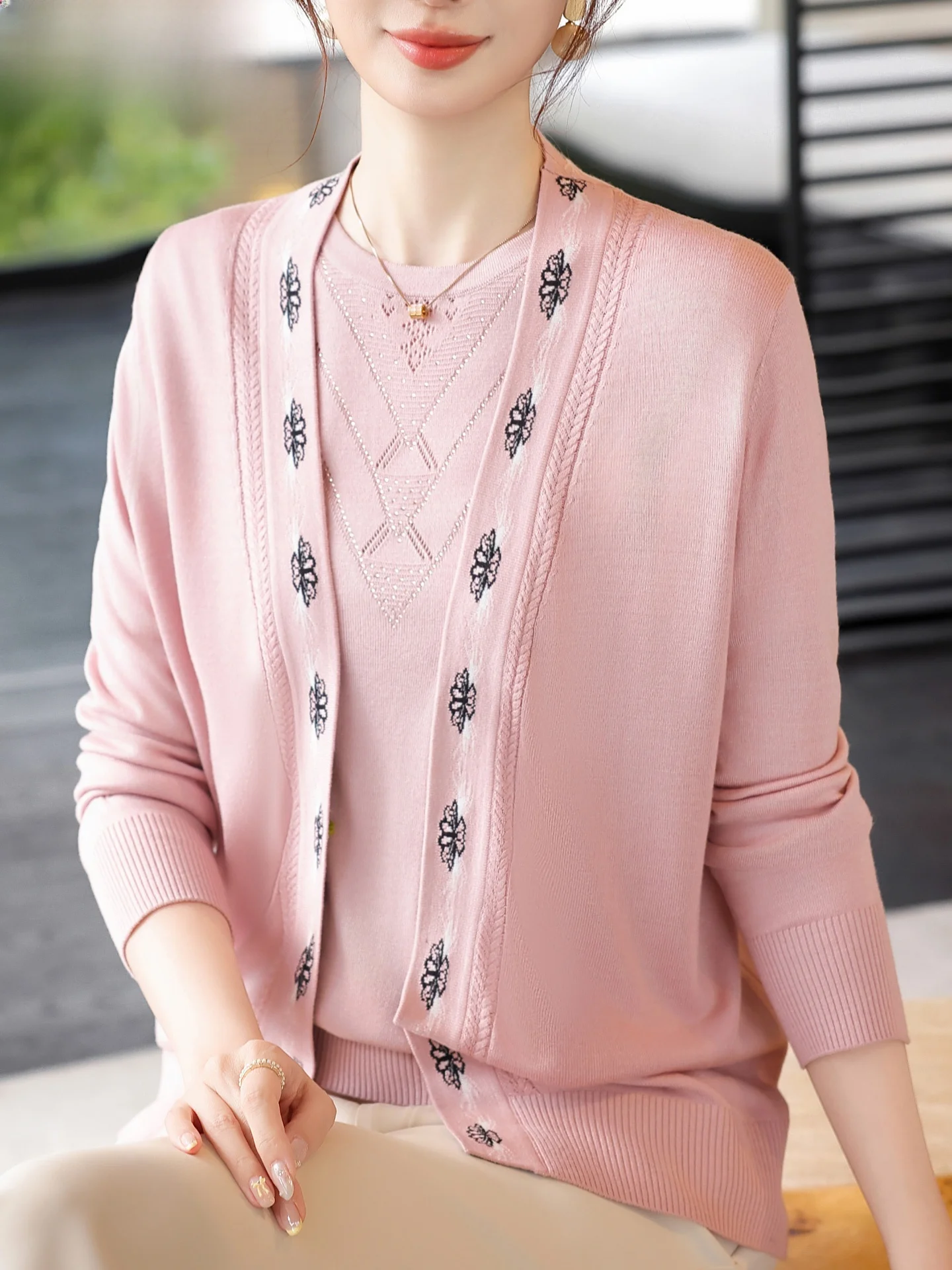 

Ele Long Sve Base irt Set for orter Mothers Middle-Aged Women Spring Faion Lady Top plus Size Comfortable T-irt