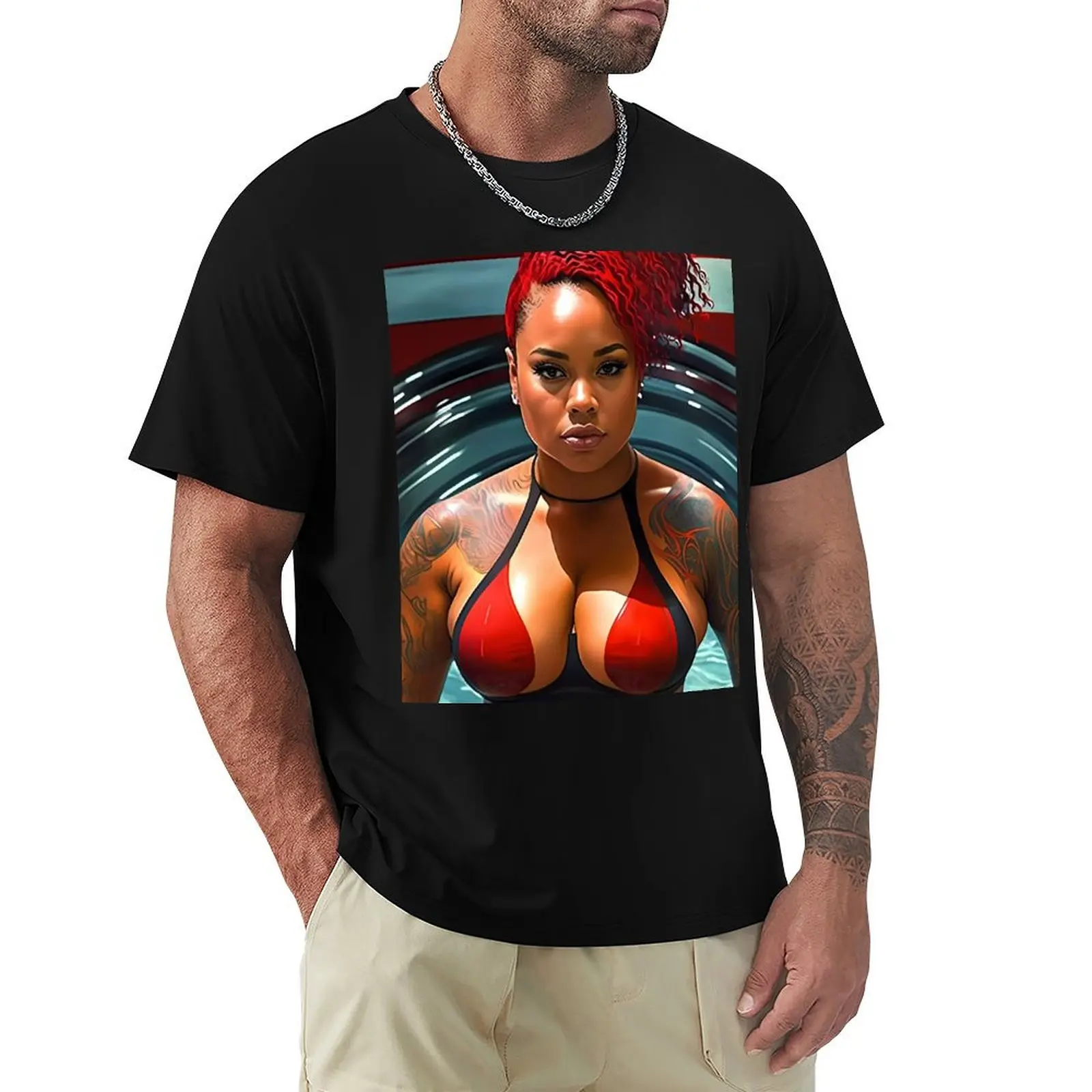 

Summer Vibes, Curvy Summer, Curvy and Beautiful Superwoman lifter. Bodybuilder. Female are strong. Sticker T-Shirt