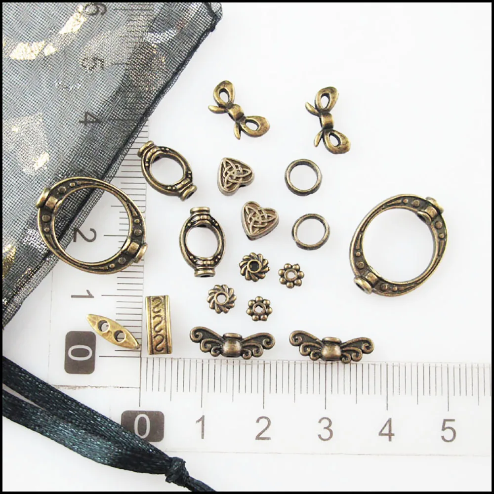 Fashion New Daisy Oval Frame Butterfly Bow Heart Charms Spacer Bar Beads Antiqued Bronze Plated