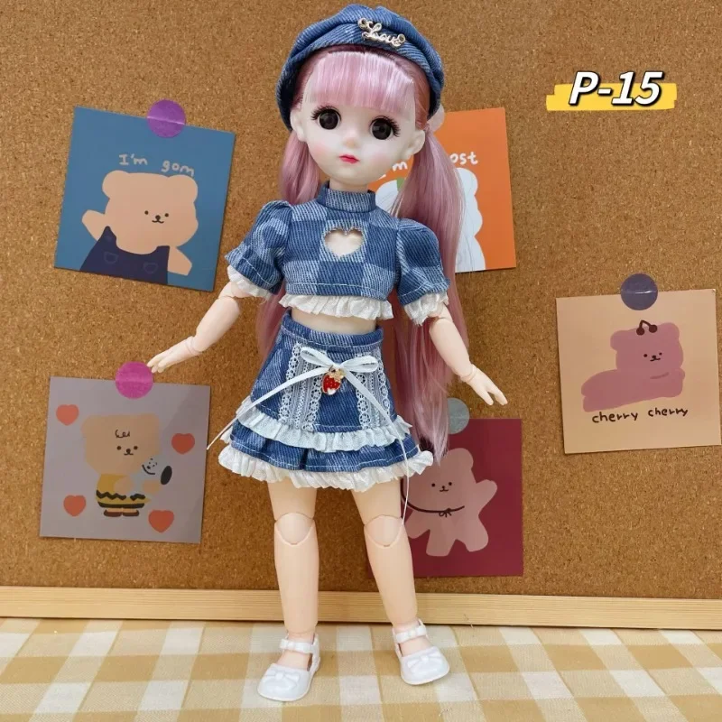 30cm BJD Doll and Clothes High Quality Set Makeup Face 20 Movable Joints Hinged Dolls DIY Dressing Toys Birthday Gift