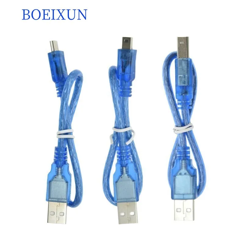 

30CM USB Cable for Uno R3/Nano/MEGA/Leonardo/Pro Micro/DUE Blue High Quality A Type-C /Mini USB/Micro USB Cable For Arduino