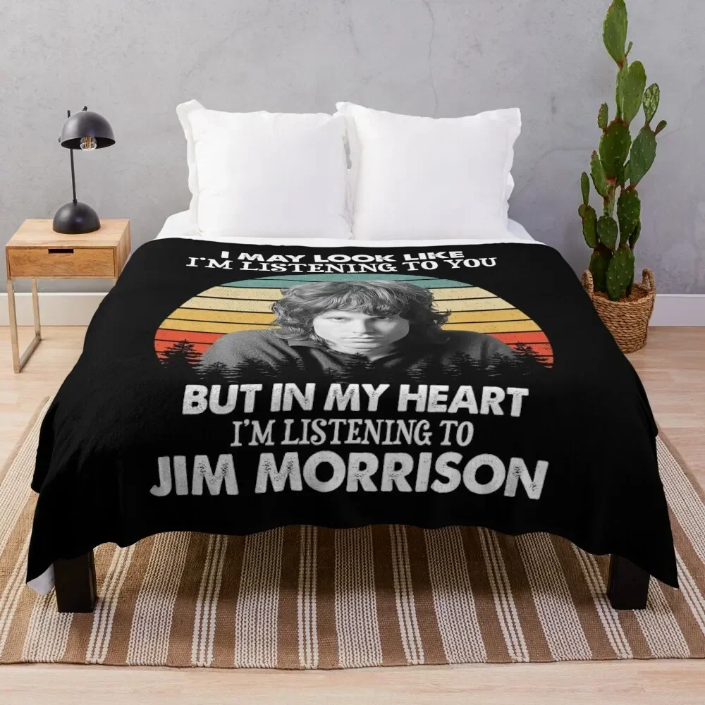 

I May Look Like I'm Listening To Jim Blues Morrison Vintage Throw Blanket For Baby Sleeping Bag Blankets