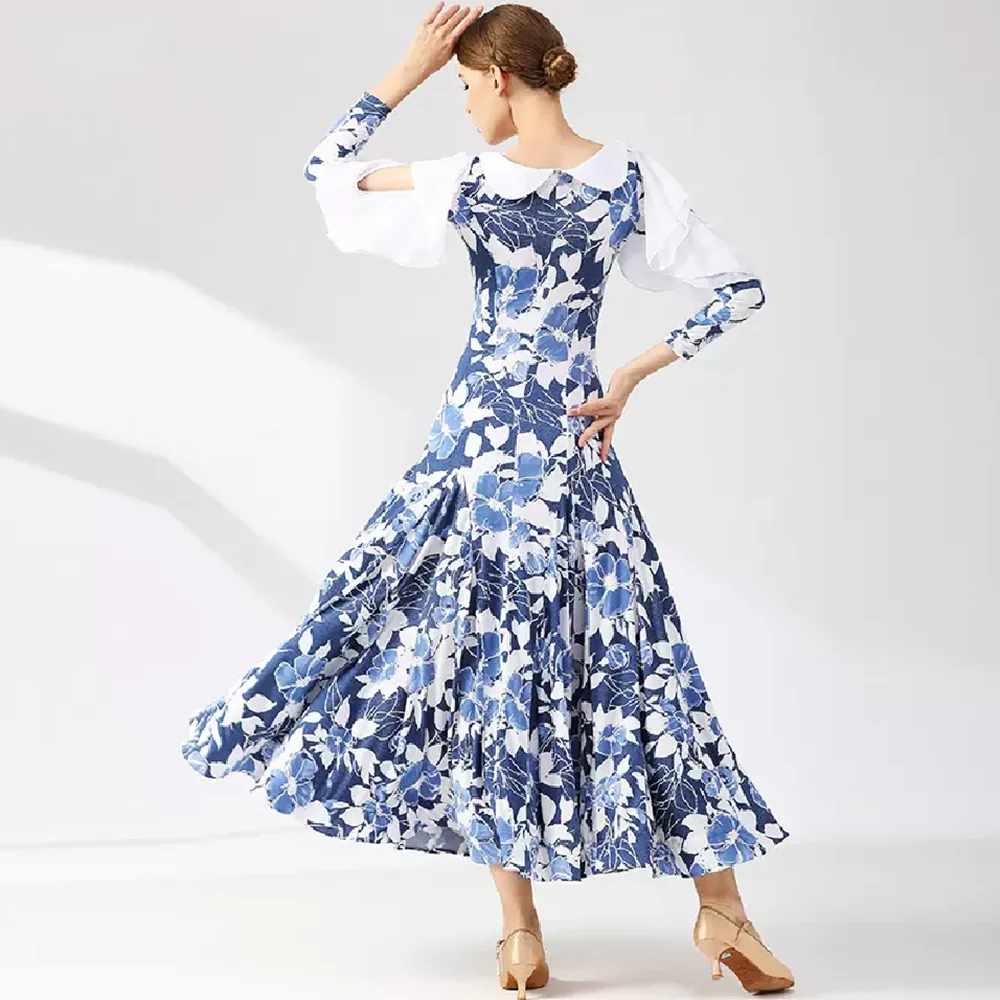 Ballroom Dress Female Clothing Waltz Dance Dress Adult Modern Urban Dance Wear Suit Clothes Stage Costume Waltz Festival D1421