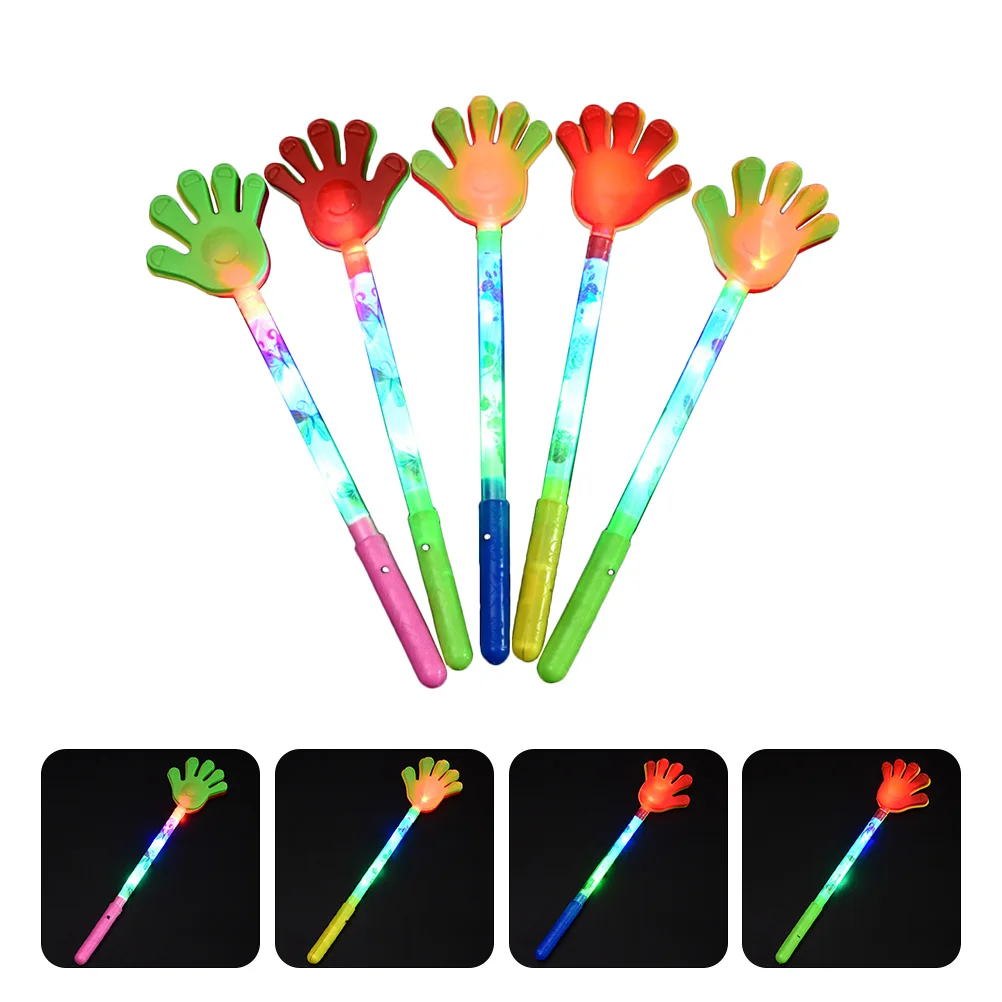 

5Pcs Luminous Hand Clap Five-Finger Claps Plastic Party Supplies Kids Plaything Hand Palms Clap Concert Prop Party Concert Props