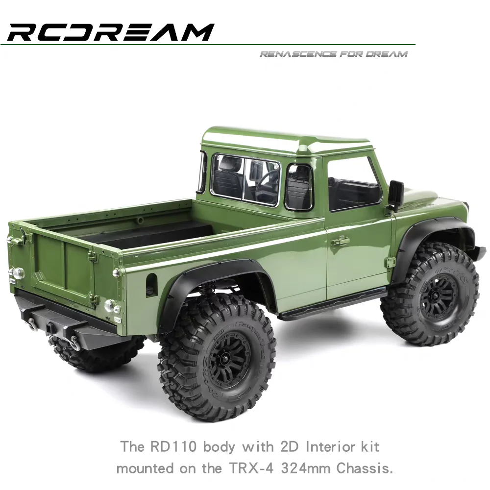 Metall simulierter 324 mm 2-türiger Pickup-LKW-Karosserie für 1/10 RC Crawler Car Traxxas TRX4 Defender SCX10 RC4WD RD110 Teile
