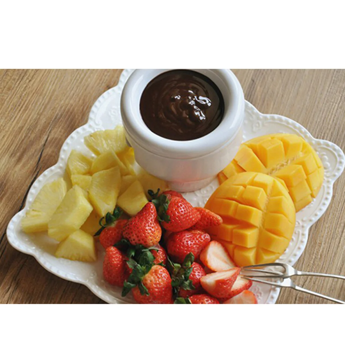 

6Pcs Stainless Steel Fondue Forks Dessert Fork 24cm Heat Insulated Handle for Chocolate Cheese Marshmallows Fruit Food Fork