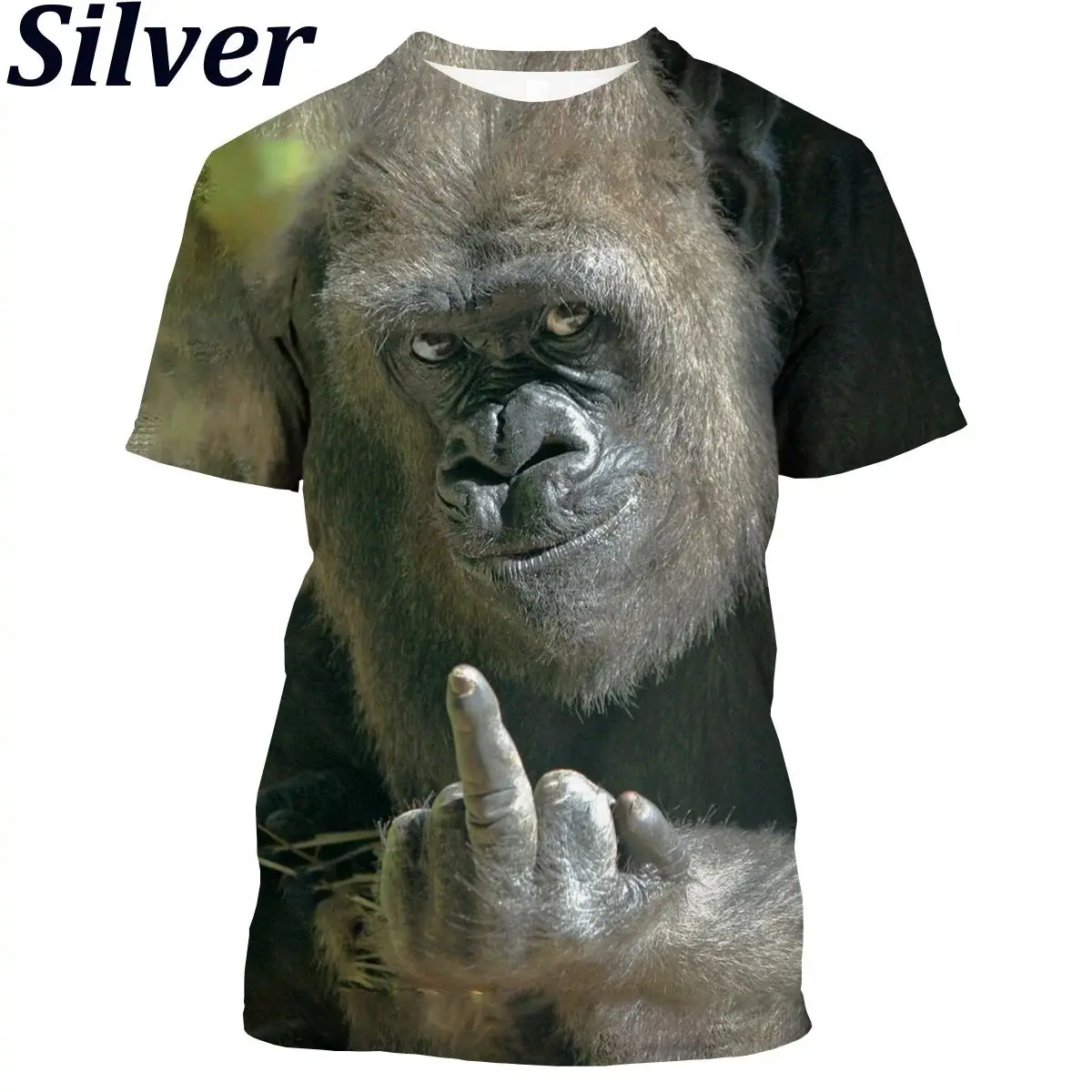 New fashion mimics gorilla Fun Monkey 3D printed T-shirt for men and women summer casual short-sleeved animal shirt tops