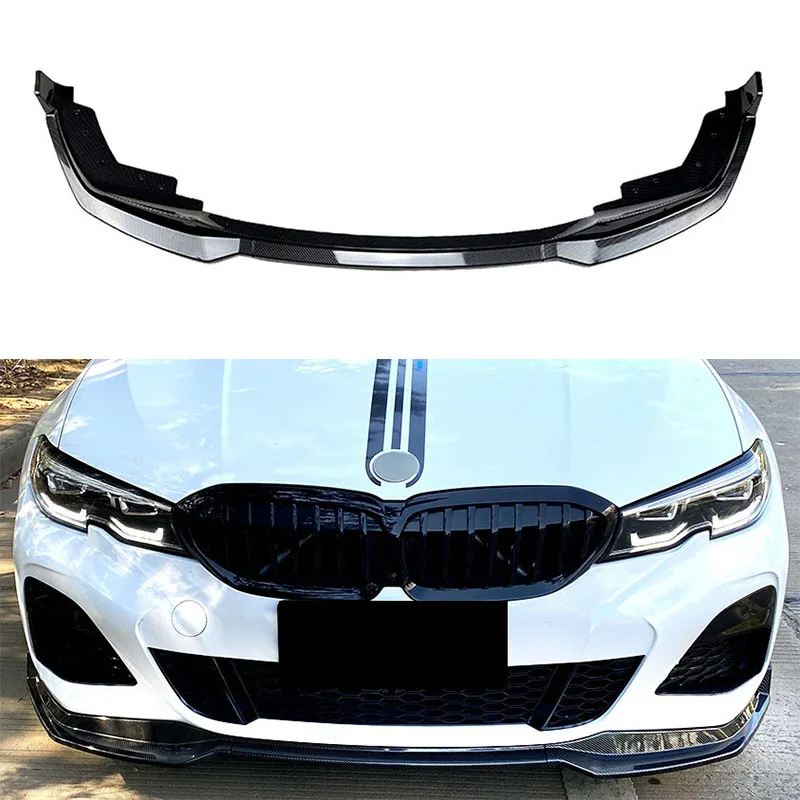 Front Bumper Lip Spoiler For BMW 3 Series G20 320i 330i M Pack 2019-2022 Front Bumper Protector Lower Blade Splitter Car Styling