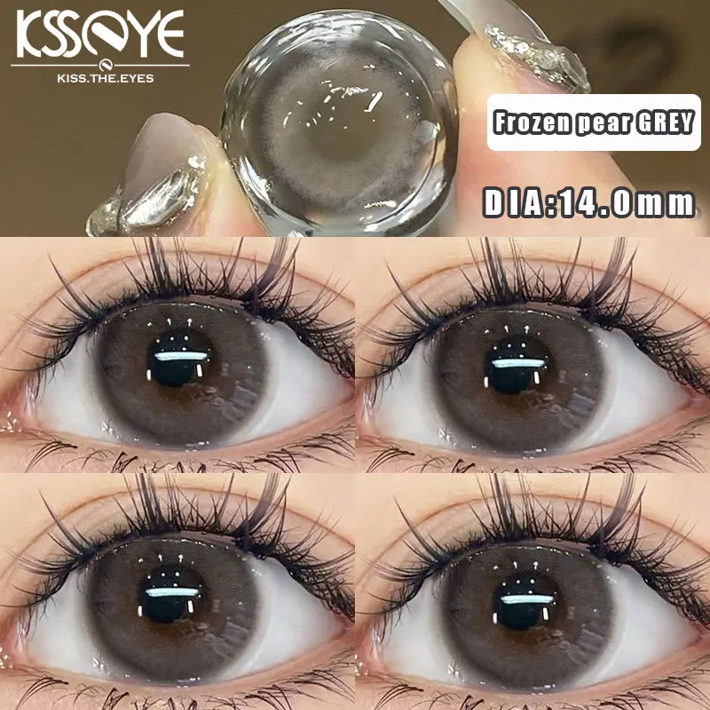 KSSEYE 2Pcs Korea Colored Contact Lenses Diameter 14.5mm Prescription Myopia Degree-0.00to-8.00Makeup Soft Lens Eye Beauty Pupil