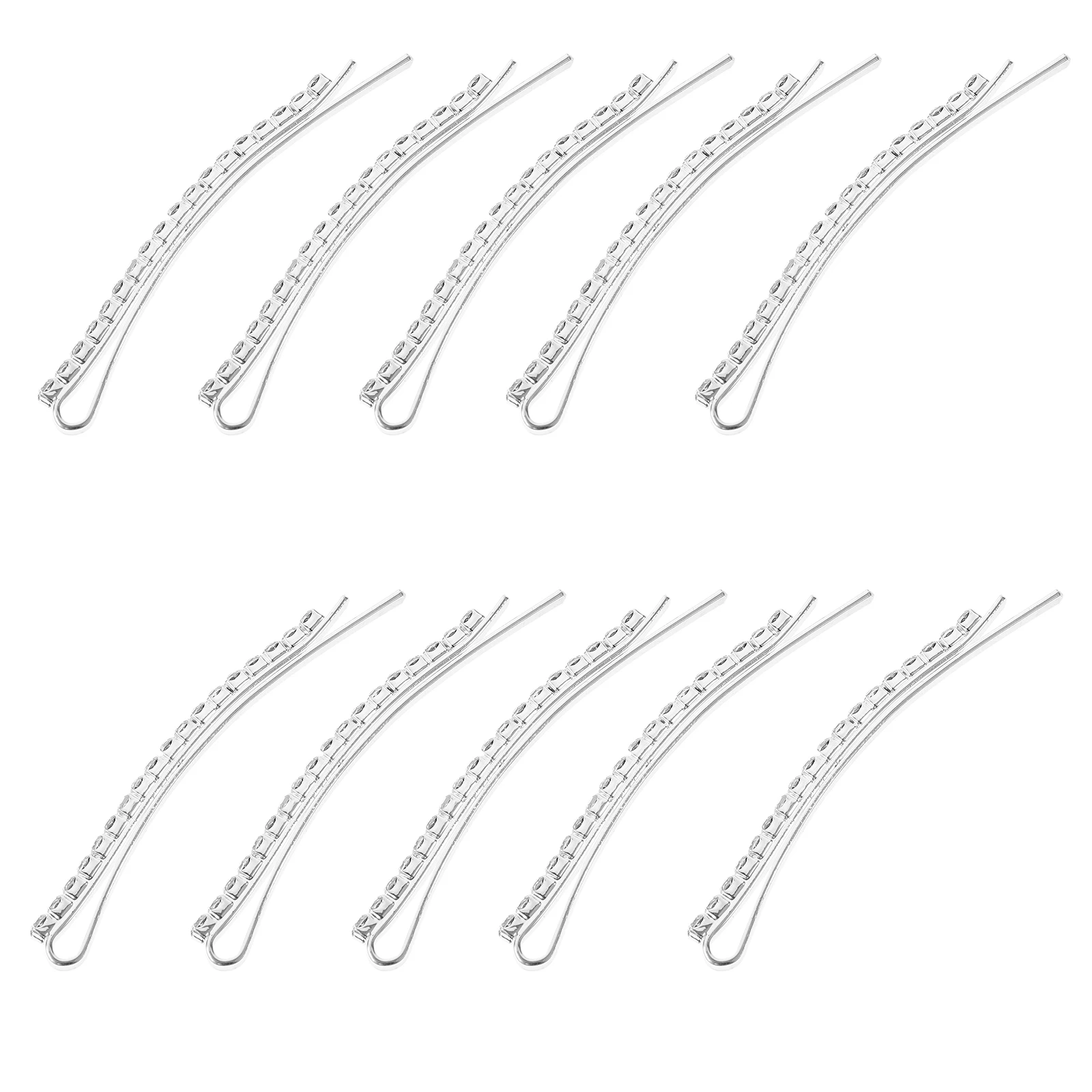 

12pcs Rhinestone Hair Clips Single Row Hairpins Fashion Bobby Hair Accessories For Women Girls Silver Crystal Bang Clips Durable