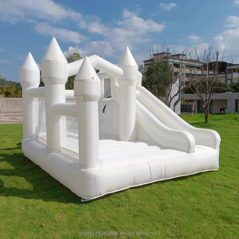 Unisex inflatable bounce castle slide for birthday parties with air  and safety net