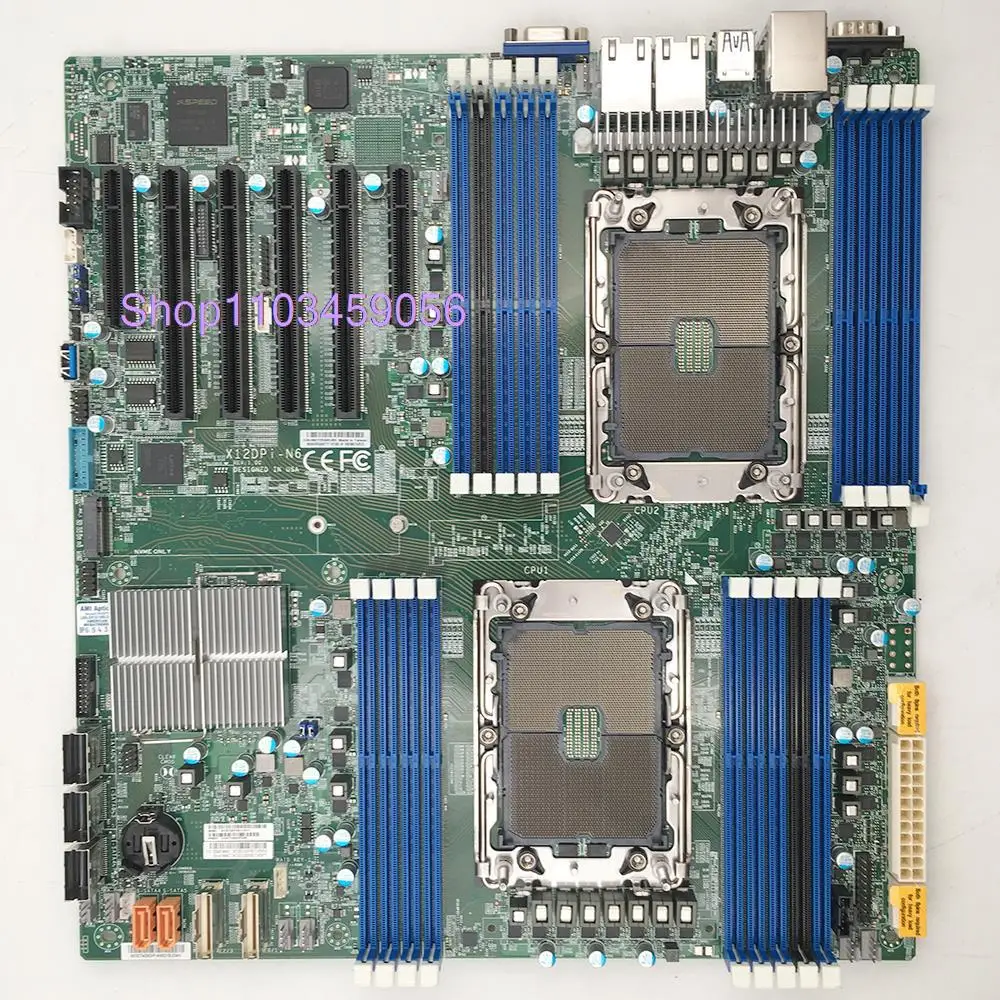 E-ATX Dual-Way Server Motherboard LGA-4189 256GB C621A 14XSATA 3 DDR4-3200MHz For Supermicro X12DPi-N6