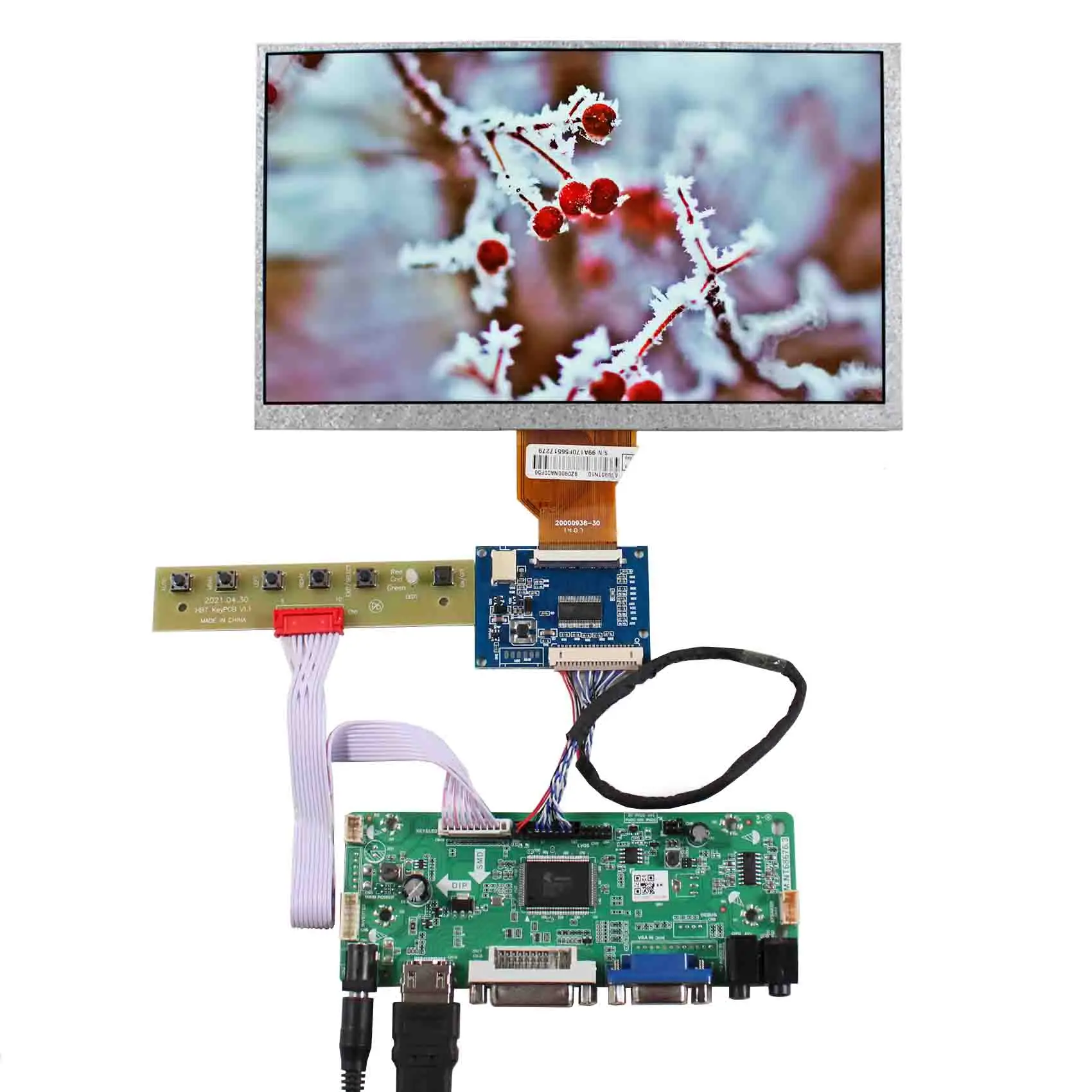 

HD-MI VGA DVI LCD Controller Board With 9inch AT090TN10 800X480 LCD Screen