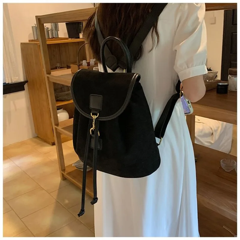 

BOMO Minimalist Design Rucksack Women Versatile Solid Color Retro Style Womens Bag High Capacity Leisure Cool Shoulder Bag