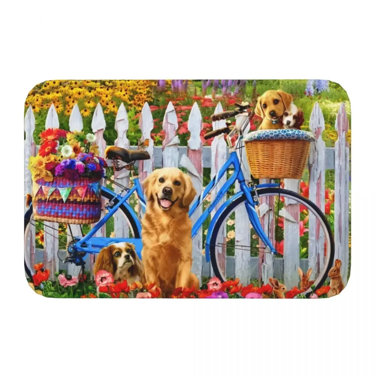 Non-slip Doormat Dog Bicycle Carpet Living Room Bedroom Mat Outdoor Home Modern