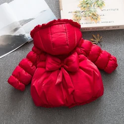 0-4 Years Baby Girls Jacket Christmas Little Princess Coats For Girls Winter Warm Hooded Outwear Children Clothing Birthday Gift