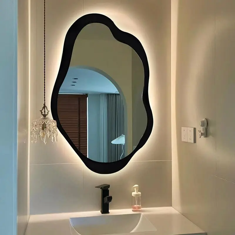 Irregular dresser special-shaped makeup mirror art cloud decorative mirror homestay smart bathroom wall-mounted bathroom mirror
