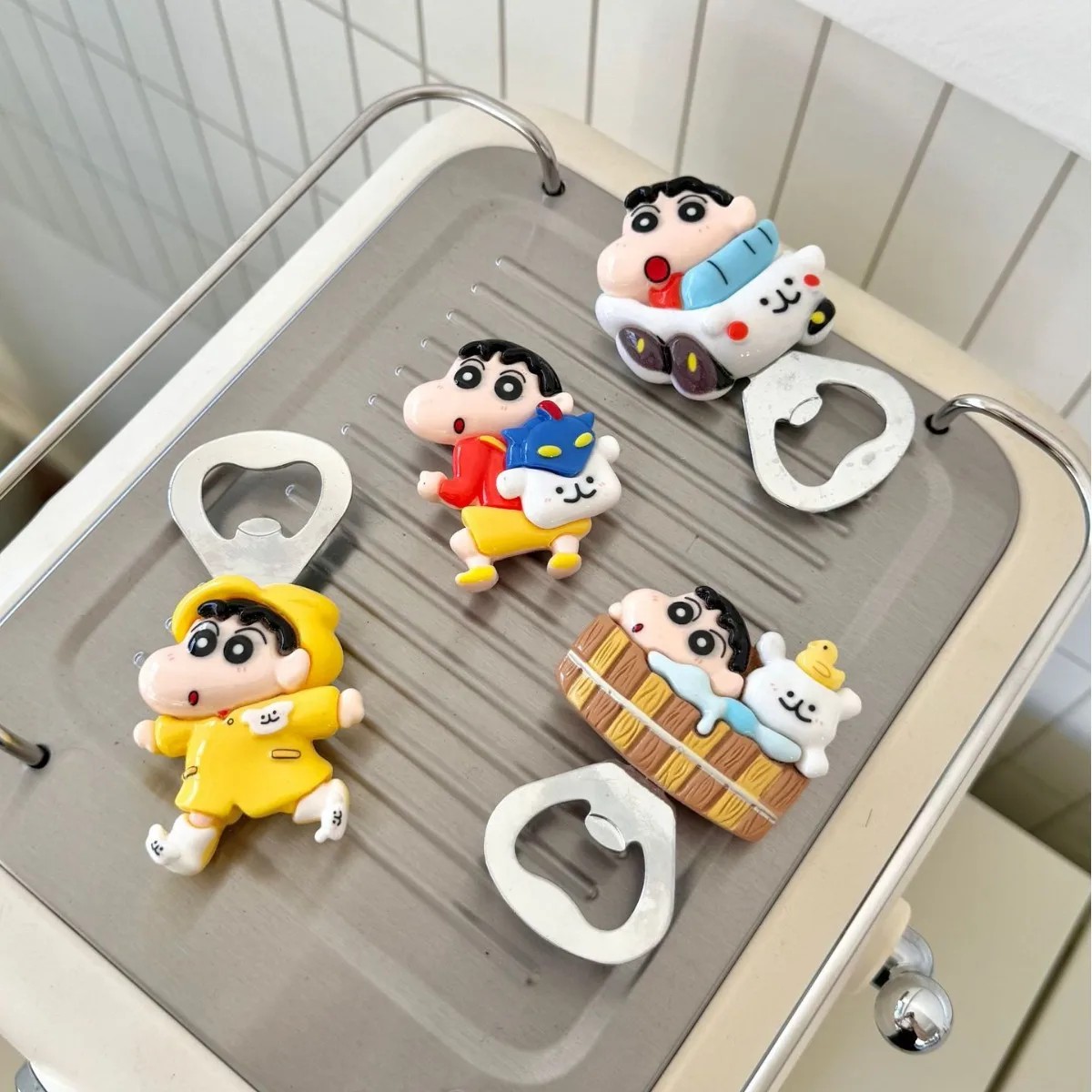 

Crayon Shin-chan Bottle Opener Magnet Cartoon Figure Kawaii Fridge Magnets Decoration Household Anime Magnetic Stickers Gifts