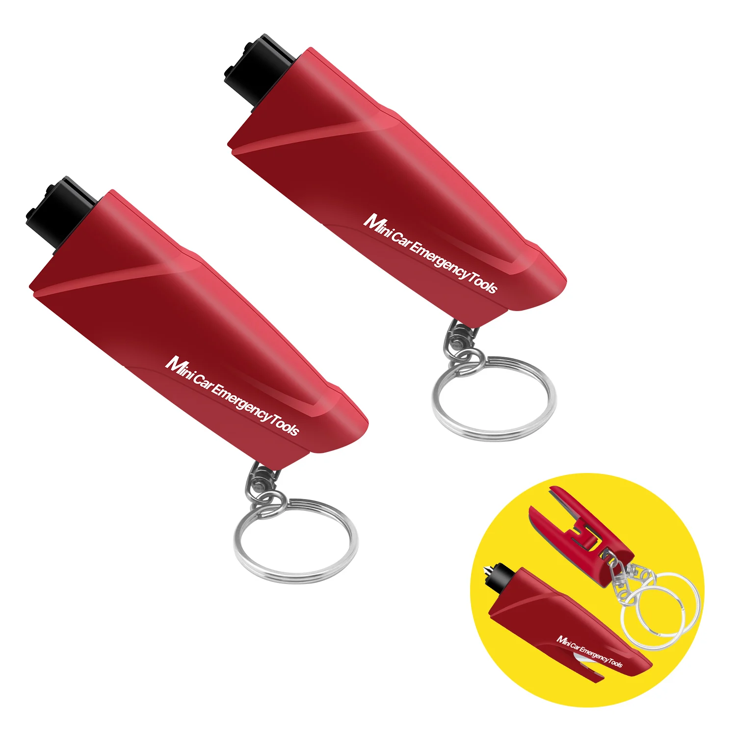 Mini Safety Hammer Car Emergency Rescue Kit Key Chain Knife Life Saving Seat Belt Cutter Window Breaker Glass Emergency Hammer