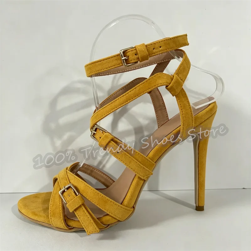 

Sexy Narrow Band Cross Strap Women Gladiator Sandals Summer Peep Toe High Heel Stiletto Pumps Lady Large Size Party Dress Shoes