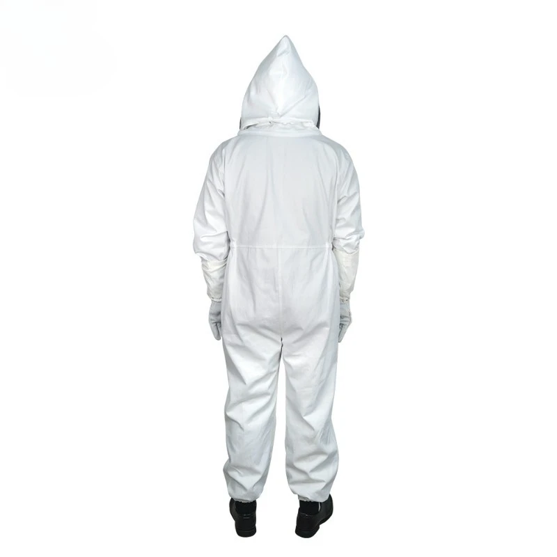 Bee protective clothing, full body bracket anti-bee clothing, beekeeping anti-sting cotton, white bee clothing.