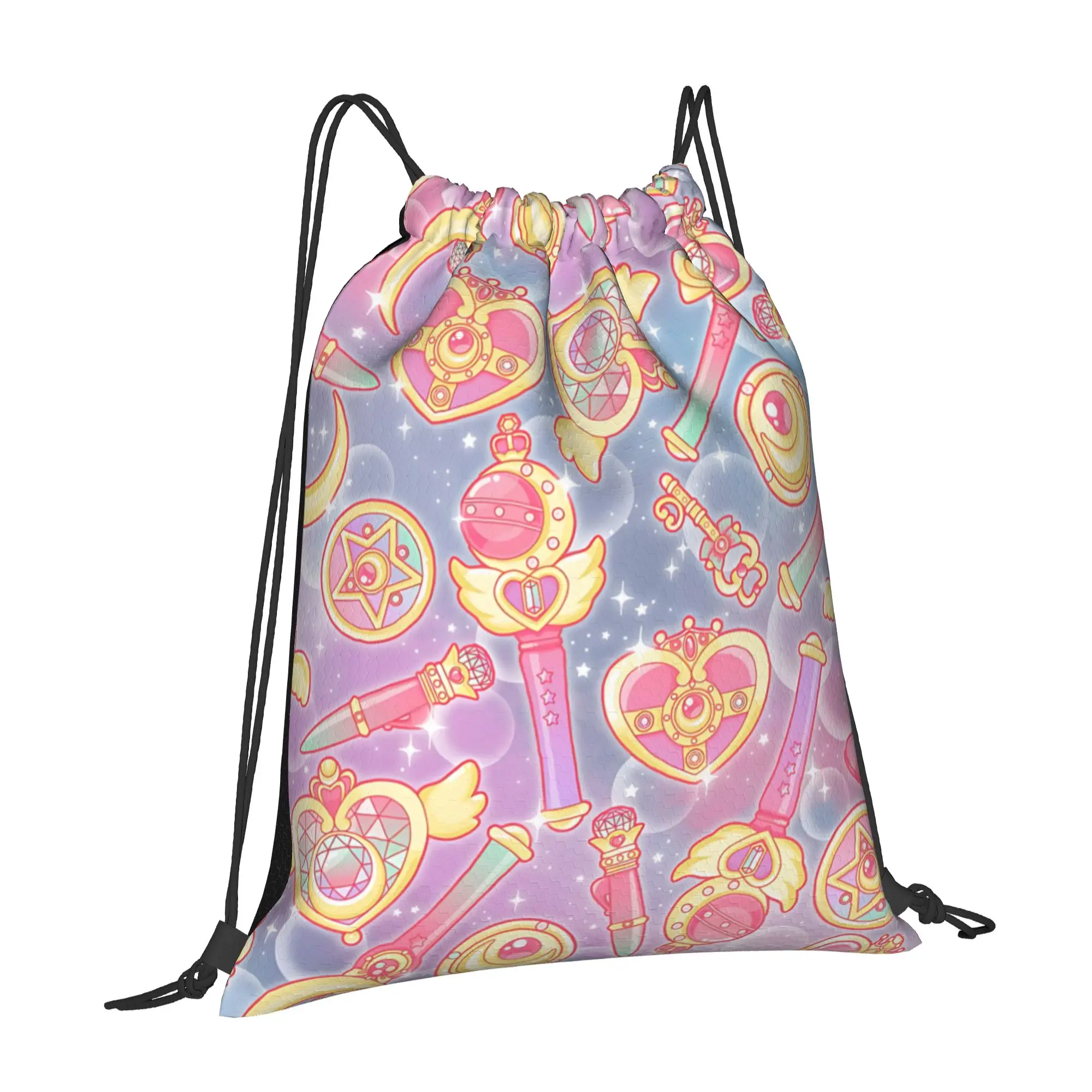 1 pc Anime Design Sailor Moon Kawaii Drawstring Bags School Shoe Clothes Storage Multi-function Teen Portable