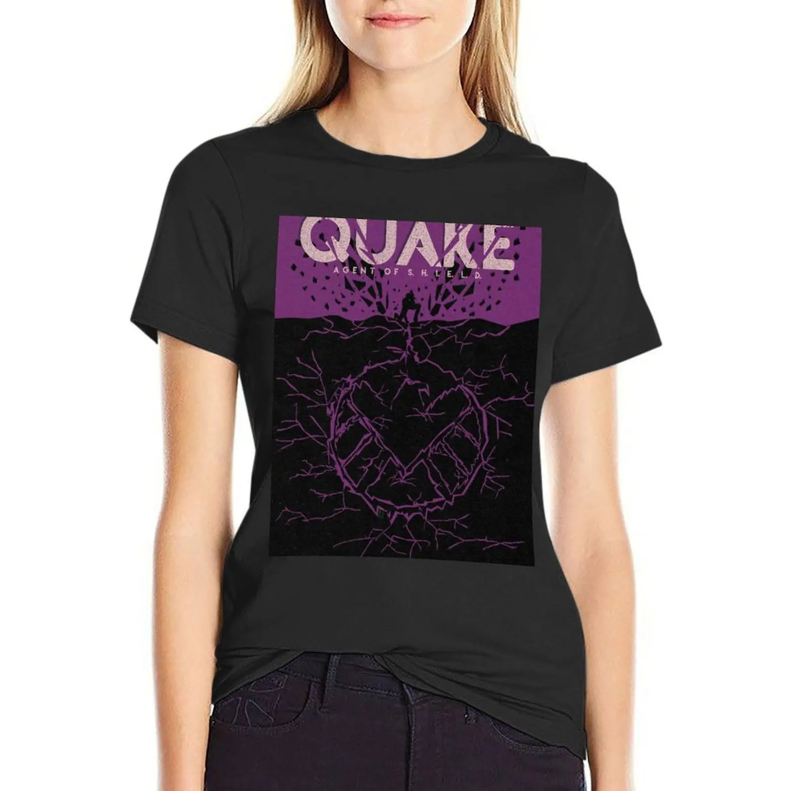 

Quake T-Shirt vintage summer tops Woman clothes