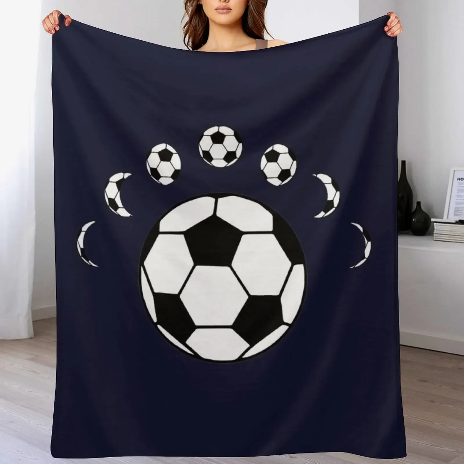 Soccer ball Throw Blanket Vintage Plaid on the sofa anime Blankets