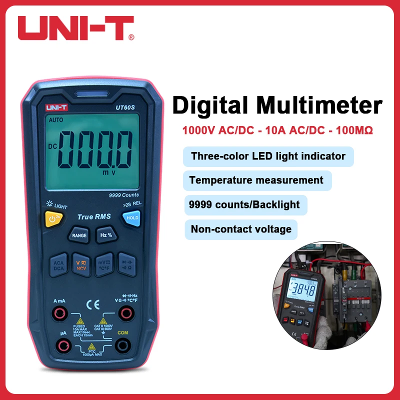 

UNI-T UT60S 1000V True RMS Digital Smart Multimeter AC DC Voltage Ammeter Capacitor Frequency Meter Temperature Tester