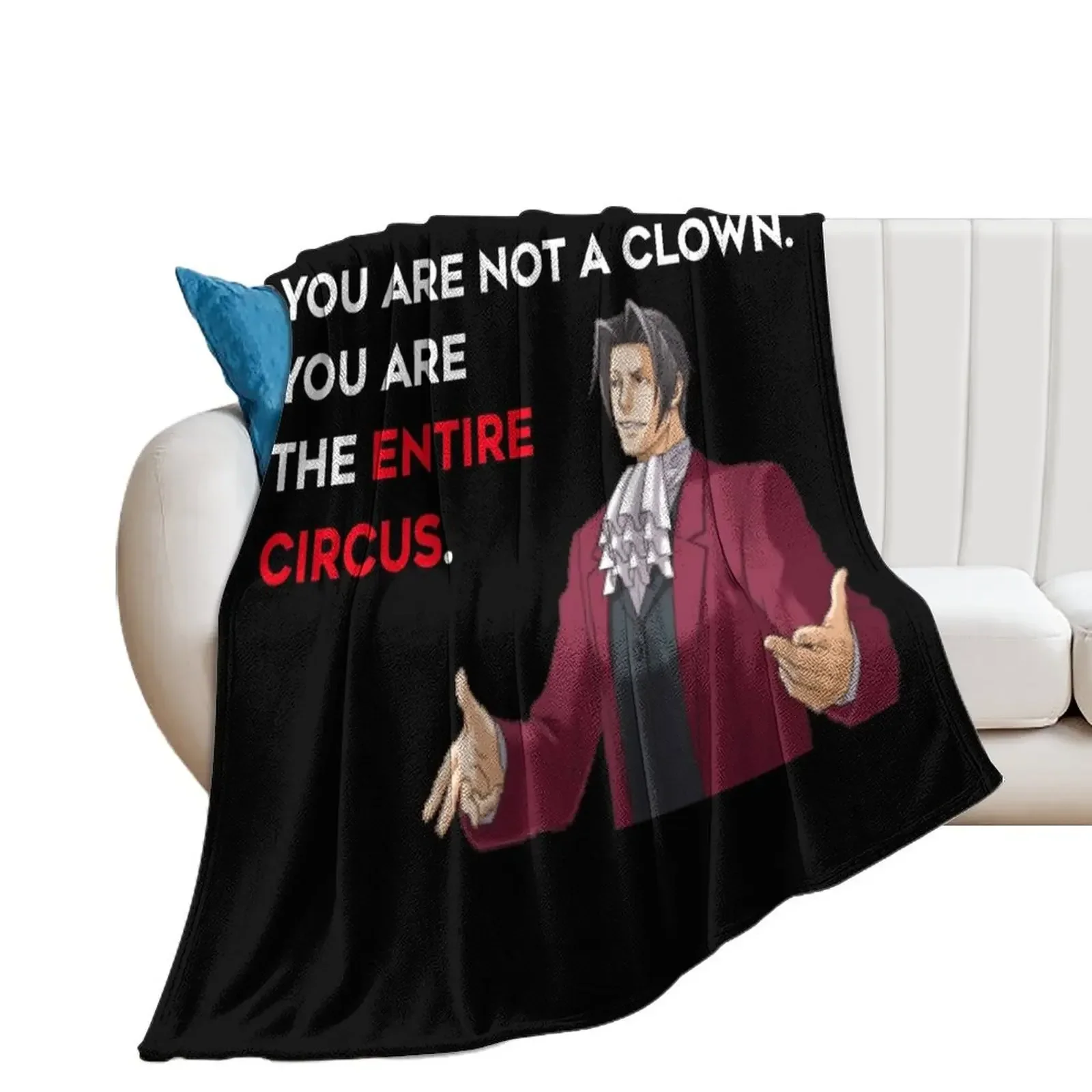 Miles Edgeworth Entire Circus Quote Throw Blanket Heavy Cute Plaid wednesday Blankets