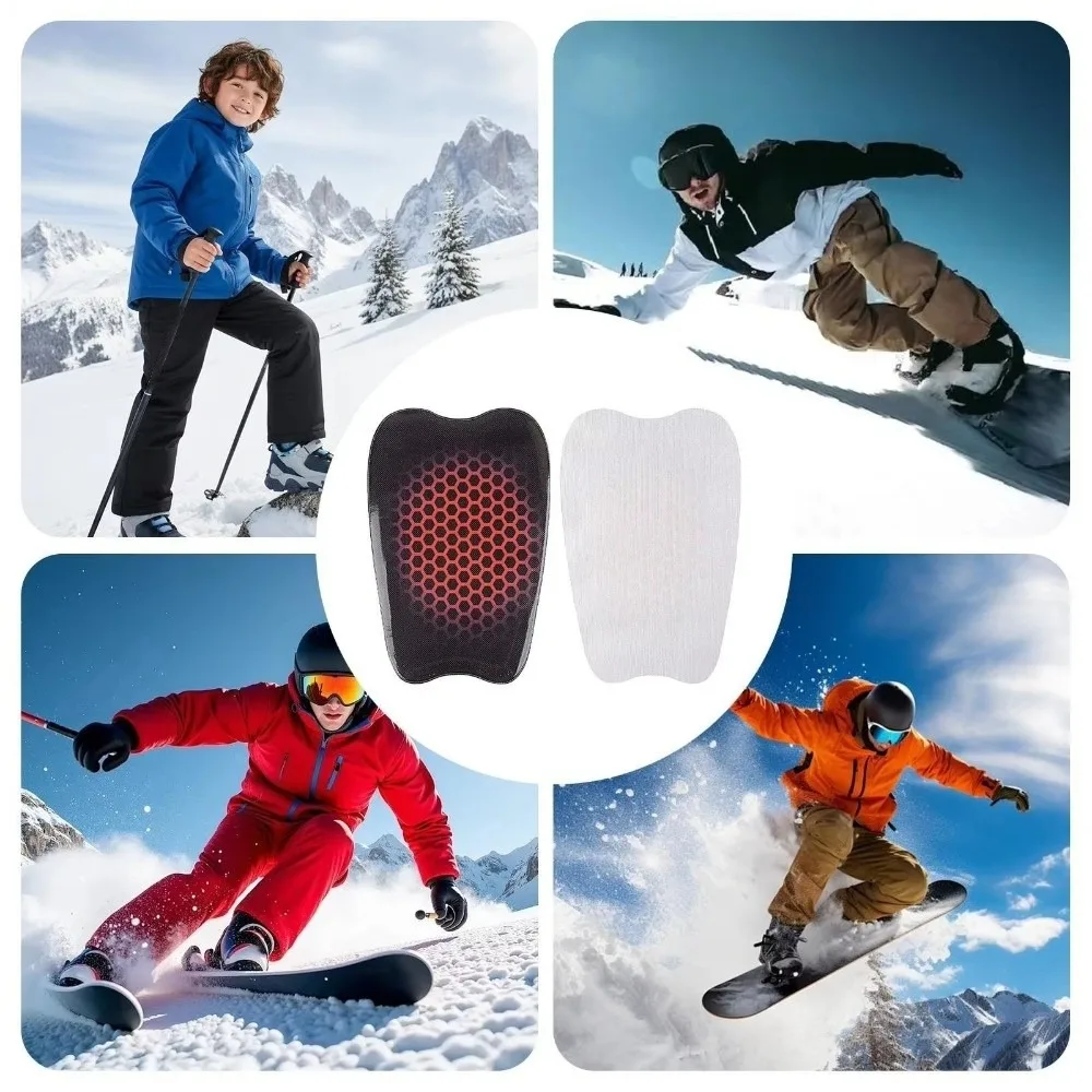 Self-Adhesive Ski Shin Guards Self-Sticking Shock Absorbing Ski Shin Pads Anti-Abrasion Soft Construction Tibia Protector Pads