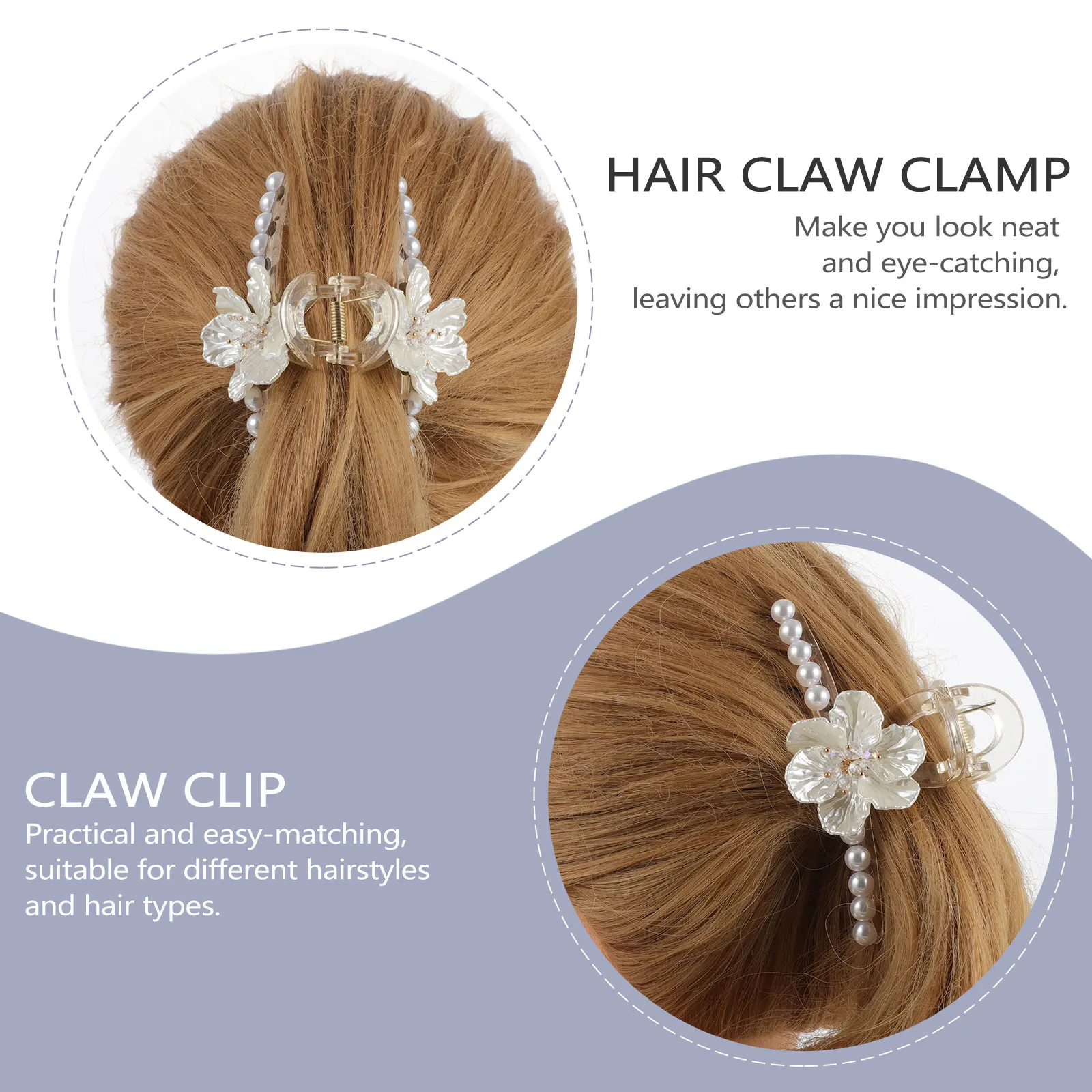 

Women Claw Vintage Flower Shell Pins Durable Stylish Daily Wear Simple Elegant Comfortable Accessories For Party Office Use Hair