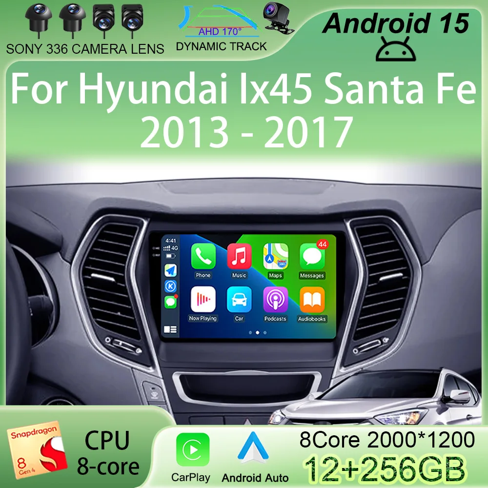 

Auto Car Radio Multimedia Player Android 15 for Hyundai Ix45 Santa Fe 2013 2014 2015 2016 2017 GPS Navi Stereo Bluetooth 2 Din