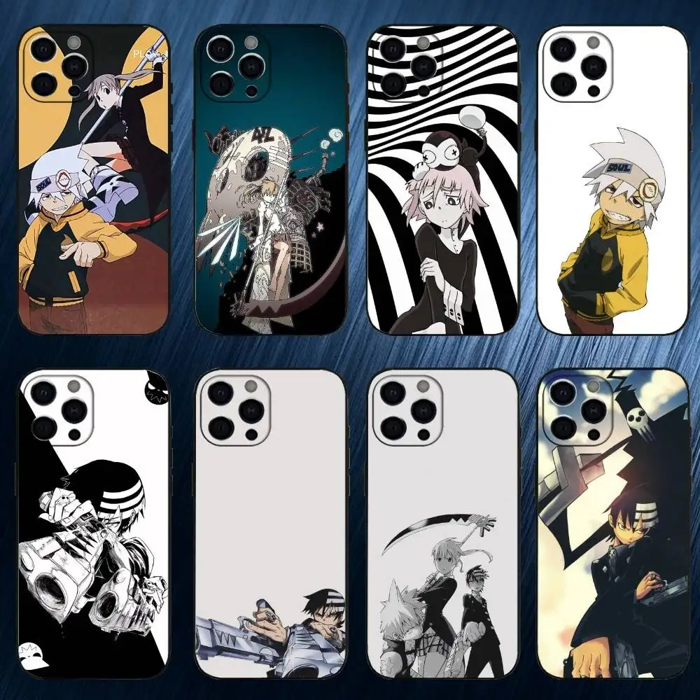 

Anime Soul Eater Phone Case For iPhone 17,16,15,14,13,12,11 Plus,Pro Max, Soft Silicone Black Cover