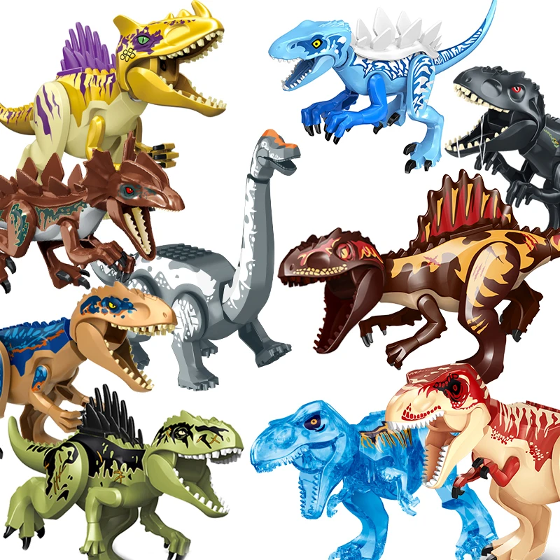 

Jurassic Dinosaurs Building Blocks Indominus Rex DIY Big Size Tyrannosaurus Action Figure Models Children Toys Animals Gifts