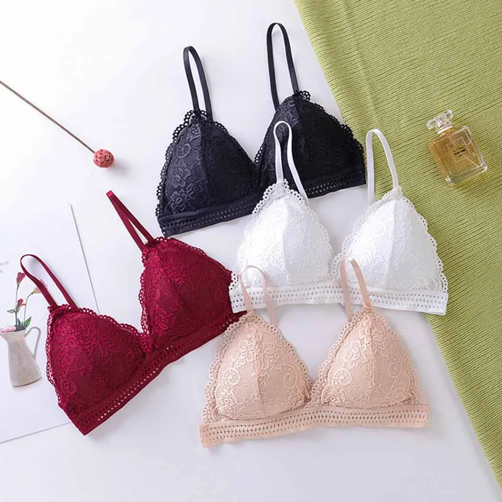 French Beautiful Back Bra Women\'S Thin Lace Beautiful Back Bra No Steel Ring Sling Strap Small Chest Gather Up Support Bra