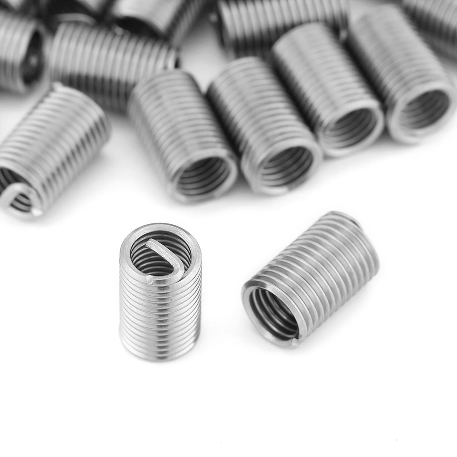 50Pcs M6 x 1.0 x 3D 304 Stainless Steel thread inserts For Low Strength Materials Such As Aluminum Magnesium Avoid Thread Damage